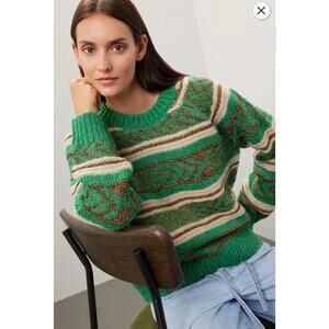 B20 Scotch & Soda Sweater Metallic Fair Isle Womens Small Folklore Swiftie Cozy